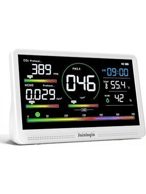 Indoor Air Quality Monitor - 16-in-1 VOC Meter, CO2, Humidity, Temp, AQI Alerts